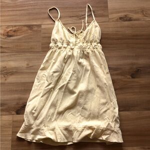 Pale yellow tie front mini dress - Cotton On - Size XS